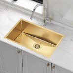 700x450mm Handmade Stainless Steel Undermount / Topmount Kitchen Laundry Sink with Waste