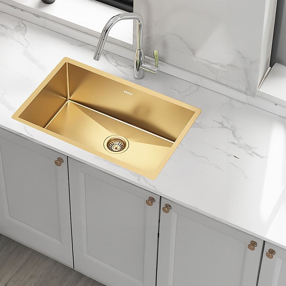 700x450mm Handmade Stainless Steel Undermount / Topmount Kitchen Laundry Sink with Waste
