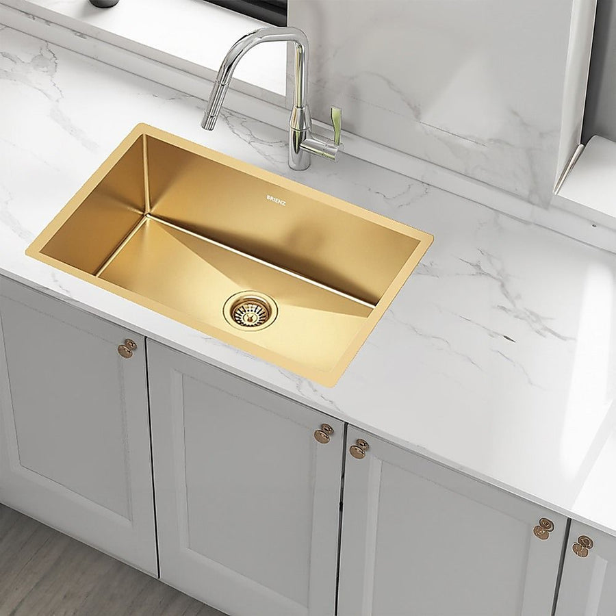 700x450mm Handmade Stainless Steel Undermount / Topmount Kitchen Laundry Sink with Waste