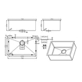 700x450mm Handmade Stainless Steel Undermount / Topmount Kitchen Laundry Sink with Waste - Front View