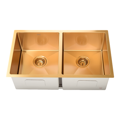775x450mm Handmade Stainless Steel Undermount / Topmount Kitchen Laundry Sink with Waste