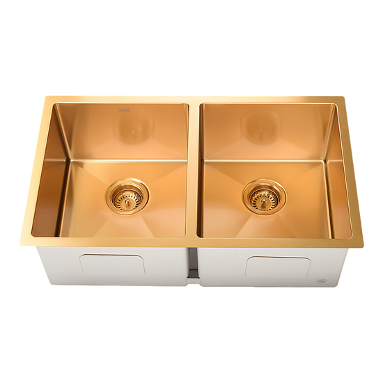 775x450mm Handmade Stainless Steel Undermount / Topmount Kitchen Laundry Sink with Waste