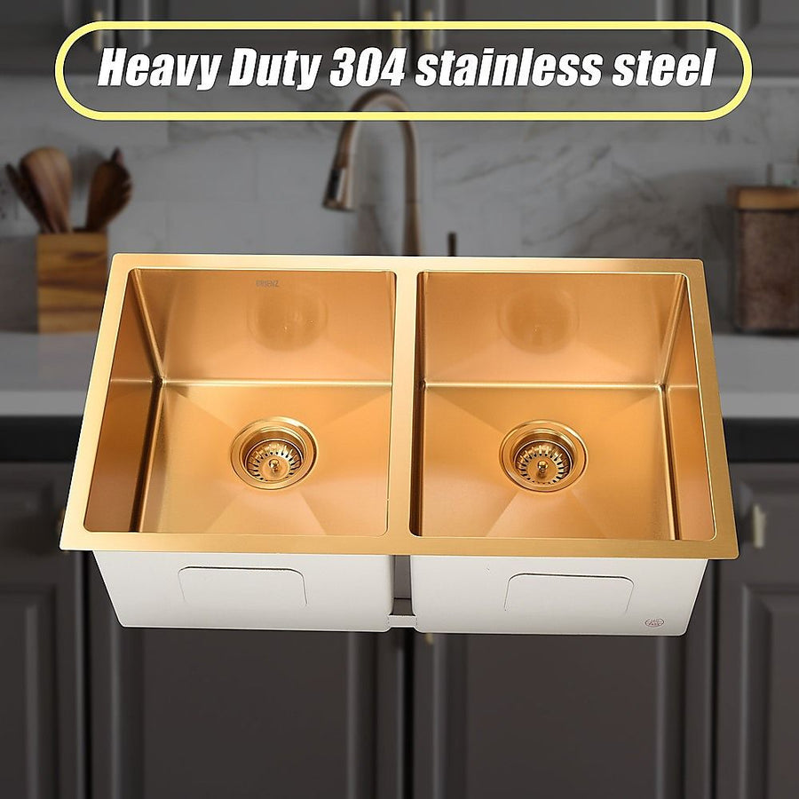 775x450mm Handmade Stainless Steel Undermount / Topmount Kitchen Laundry Sink with Waste