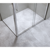 150mm Adjustable (2000x800mm) Single Door Corner Sliding Glass Shower Screen in Chrome - Side View