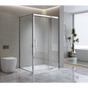 150mm Adjustable (2000x1010mm) Single Door Corner Sliding Glass Shower Screen in Chrome