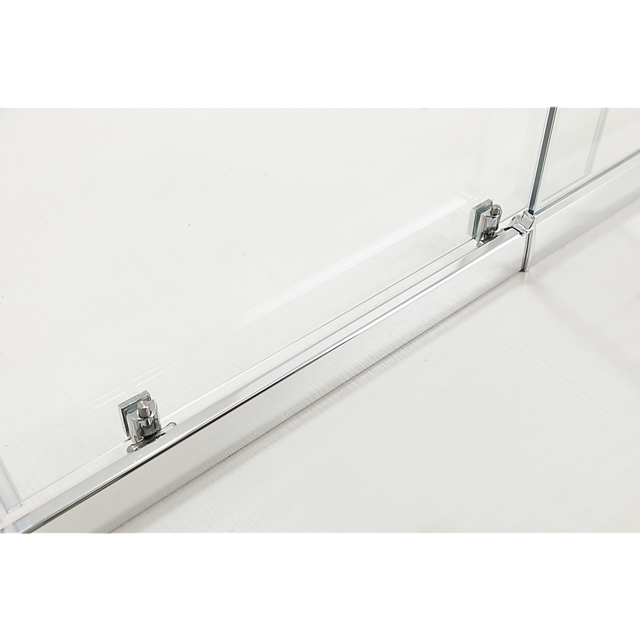 150mm Adjustable (2000x1010mm) Single Door Corner Sliding Glass Shower Screen in Chrome, image 4