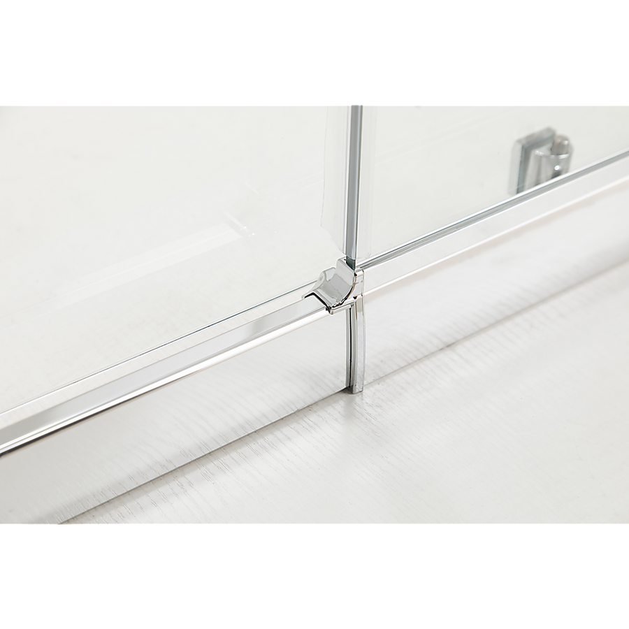150mm Adjustable (2000x1010mm) Single Door Corner Sliding Glass Shower Screen in Chrome, image 5