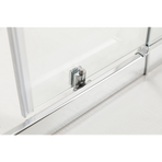150mm Adjustable (2000x1010mm) Single Door Corner Sliding Glass Shower Screen in Chrome, image 6