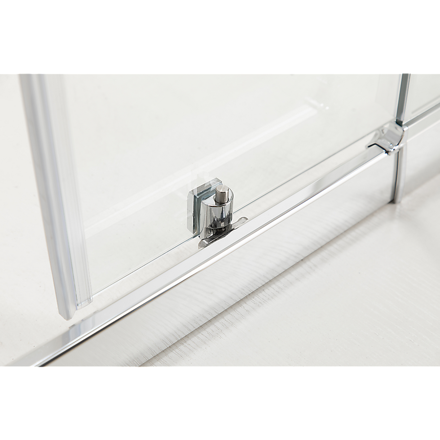 150mm Adjustable (2000x1010mm) Single Door Corner Sliding Glass Shower Screen in Chrome, image 6