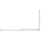 150mm Adjustable (2000x1010mm) Single Door Corner Sliding Glass Shower Screen in Chrome - Close-Up Angle