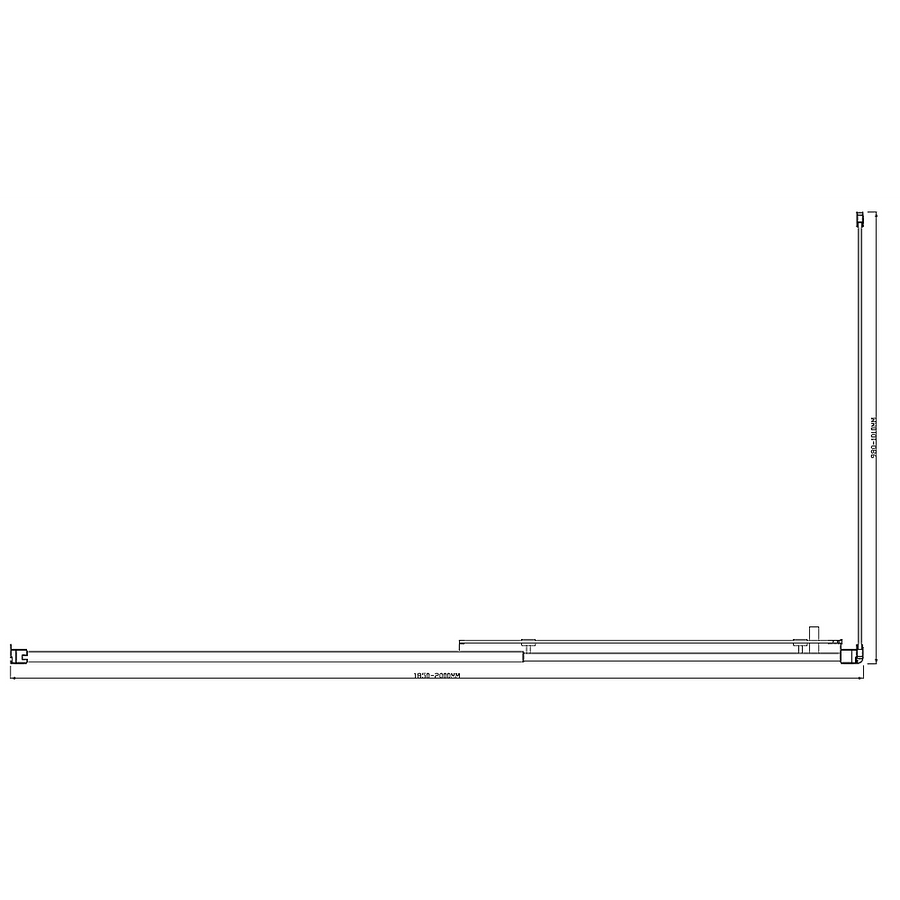 150mm Adjustable (2000x1010mm) Single Door Corner Sliding Glass Shower Screen in Chrome, image 7