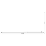 150mm Adjustable (2000x800mm) Single Door Corner Sliding Glass Shower Screen in Black - Rear View