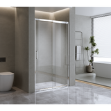 140-150cm Adjustable Wall to Wall Sliding Glass Shower Door in Chrome
