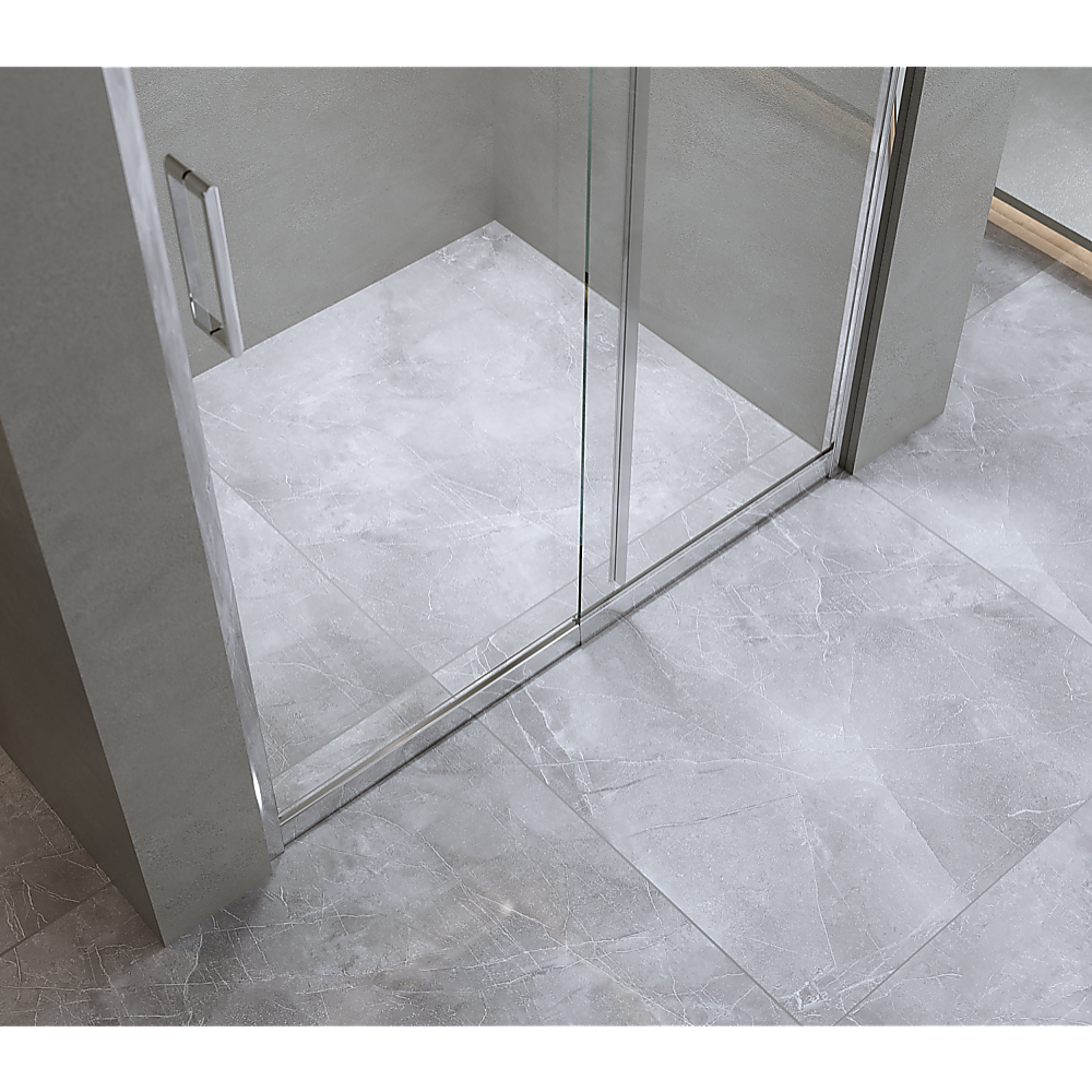 140-150cm Adjustable Wall to Wall Sliding Glass Shower Door in Chrome