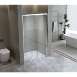 140-150cm Adjustable Wall to Wall Sliding Glass Shower Door in Chrome