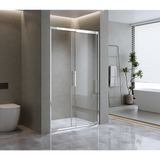 120-130cm Adjustable Wall to Wall Sliding Glass Shower Door in Chrome