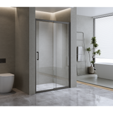 120-130cm Adjustable Wall to Wall Sliding Glass Shower Door in Black