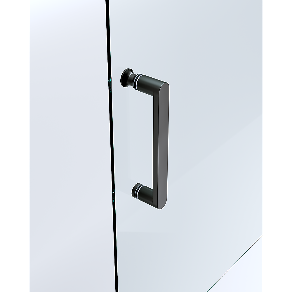 140-150cm Adjustable Wall to Wall Sliding Glass Shower Door in Black