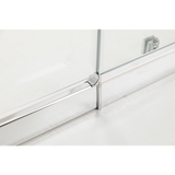 170-185cm Adjustable Wall to Wall Sliding Glass Shower Door in Chrome - 45-Degree Angle
