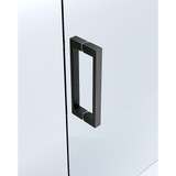 170-185cm Adjustable Wall to Wall Sliding Glass Shower Door in Black - Front View