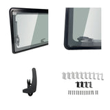 RV Caravan Camper Van Hinged Push Out Window Motorhome Exit Window 900mm x 500mm - 45-Degree Angle