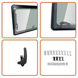 RV Caravan Camper Van Hinged Push Out Window Motorhome Exit Window 900mm x 500mm - Close-Up Angle