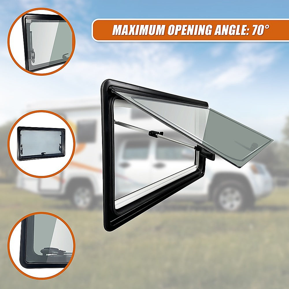 RV Caravan Camper Van Hinged Push Out Window Motorhome Exit Window 900mm x 500mm