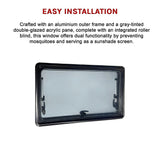RV Caravan Camper Van Hinged Push Out Window Motorhome Exit Window 900mm x 500mm - Extra Image