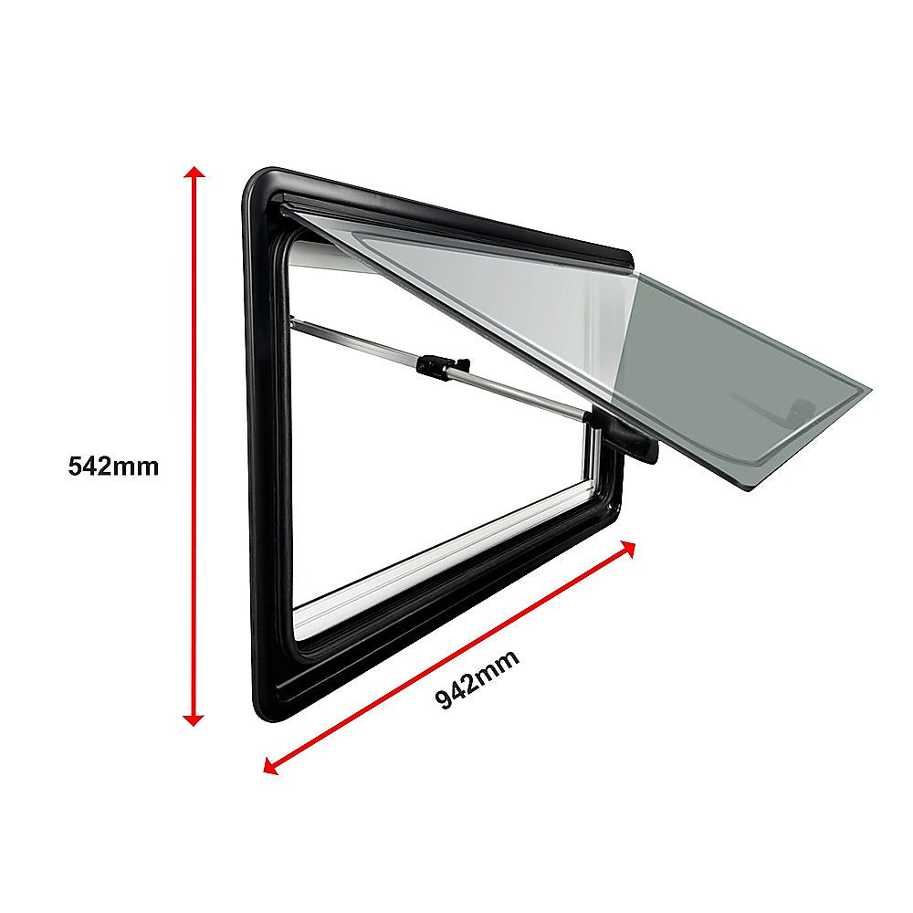 RV Caravan Camper Van Hinged Push Out Window Motorhome Exit Window 900mm x 500mm
