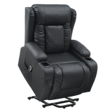 Lift Heated Leather Recliner Electric Massage Chair with USB port - 45-Degree Angle