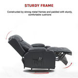 Lift Heated Leather Recliner Electric Massage Chair with USB port - Extra Image
