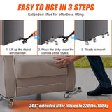 4 X All-purpose Dolly Metal Heavy Duty Furniture Mover Slider Set - Close-Up Angle