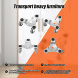4 X All-purpose Dolly Metal Heavy Duty Furniture Mover Slider Set - Low Angle