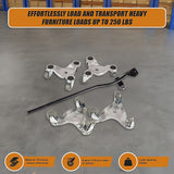 4 X All-purpose Dolly Metal Heavy Duty Furniture Mover Slider Set