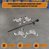 4 X All-purpose Dolly Metal Heavy Duty Furniture Mover Slider Set - Extra Image