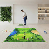 Casual Indoor Golf Putting Practice Set Golf Party Game Mats - Side View