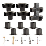 Roof Pergola Gazebo Shed Matte Black Steel Brackets DIY Kits - Rear View