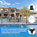 Roof Pergola Gazebo Shed Matte Black Steel Brackets DIY Kits - Low Angle
