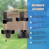 Roof Pergola Gazebo Shed Matte Black Steel Brackets DIY Kits - Extra Image