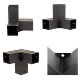 Roof Pergola Gazebo Shed Matte Black Steel Brackets DIY Kits - Close-Up Angle
