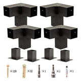 Roof Pergola Gazebo Shed Matte Black Steel Brackets DIY Kits - 45-Degree Angle