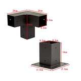 Roof Pergola Gazebo Shed Matte Black Steel Brackets DIY Kits - Extra Image