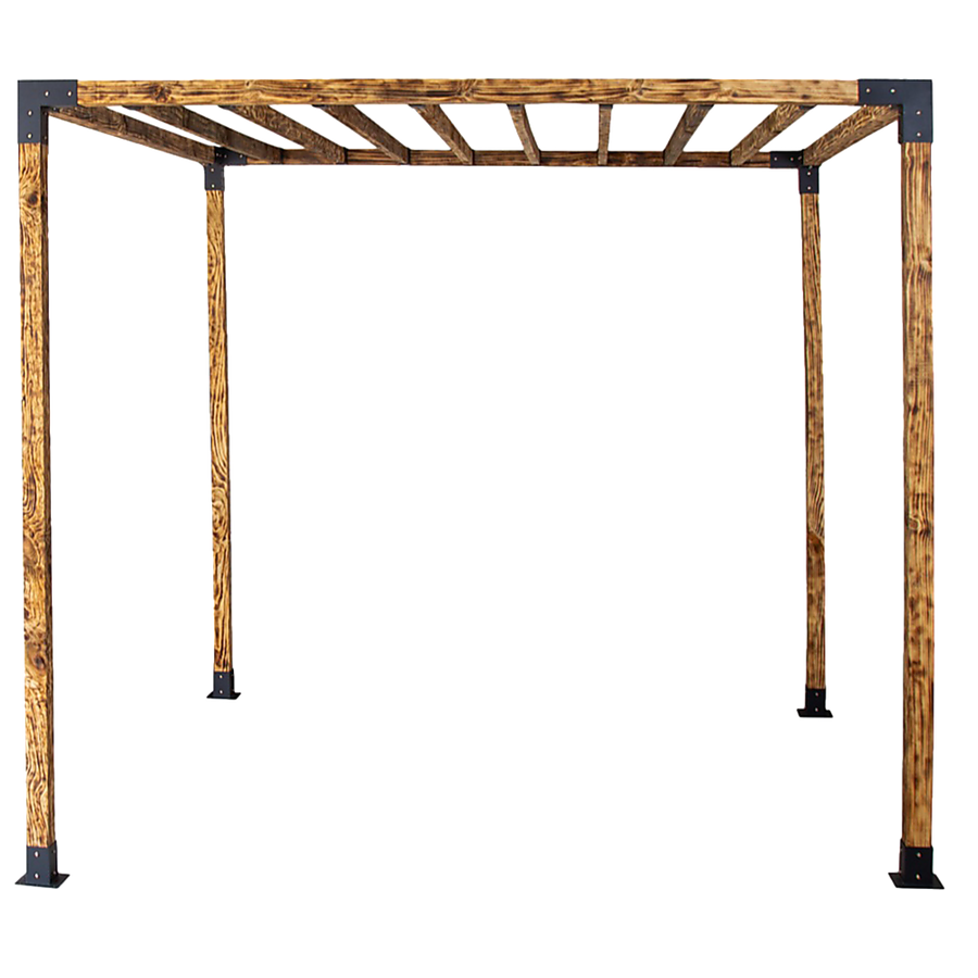 Roof Pergola Gazebo Shed Matte Black Steel Brackets DIY Kits, image 5