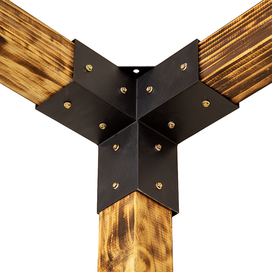 Roof Pergola Gazebo Shed Matte Black Steel Brackets DIY Kits, image 4