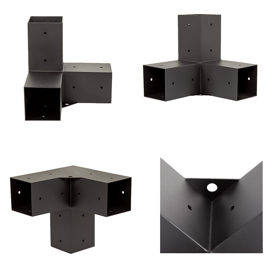 Roof Pergola Gazebo Shed Matte Black Steel Brackets DIY Kits, image 10