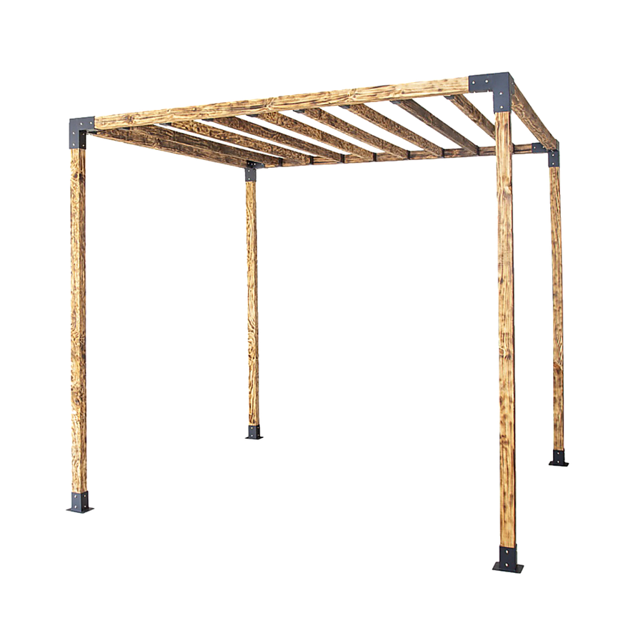 Roof Pergola Gazebo Shed Matte Black Steel Brackets DIY Kits, image 11