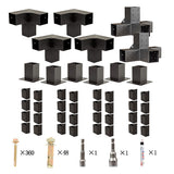 Roof Pergola Gazebo Shed Matte Black Steel Brackets DIY Kits - Rear View