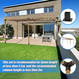 Roof Pergola Gazebo Shed Matte Black Steel Brackets DIY Kits - Low Angle
