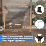 Roof Pergola Gazebo Shed Matte Black Steel Brackets DIY Kits - Low Angle
