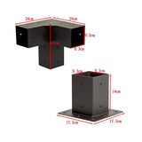 Roof Pergola Gazebo Shed Matte Black Steel Brackets DIY Kits - Extra Image